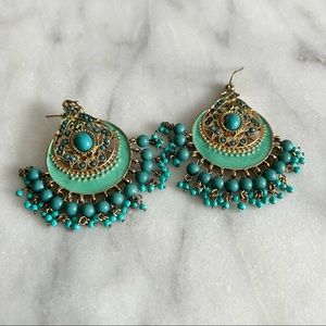 Turquoise Boho Chandelier Earrings